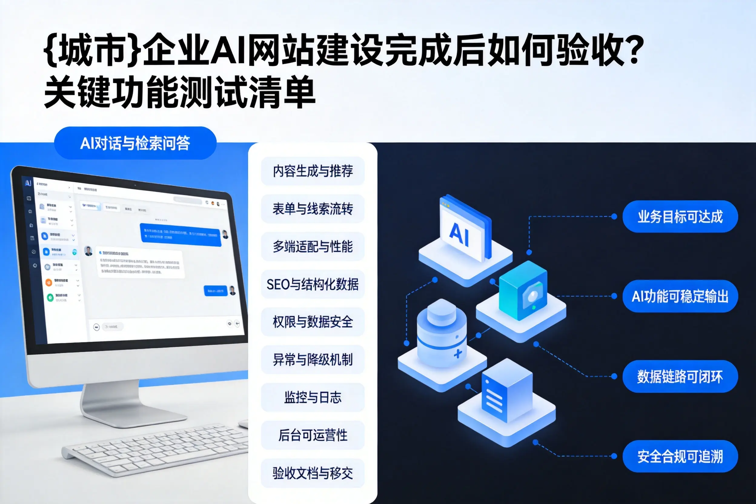 延边企业AI网站建设完成后如何验收?关键功能测试清单