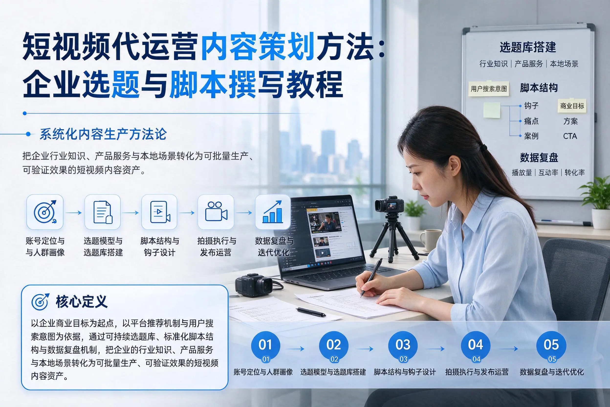 短视频代运营内容策划方法:延边企业选题与脚本撰写教程