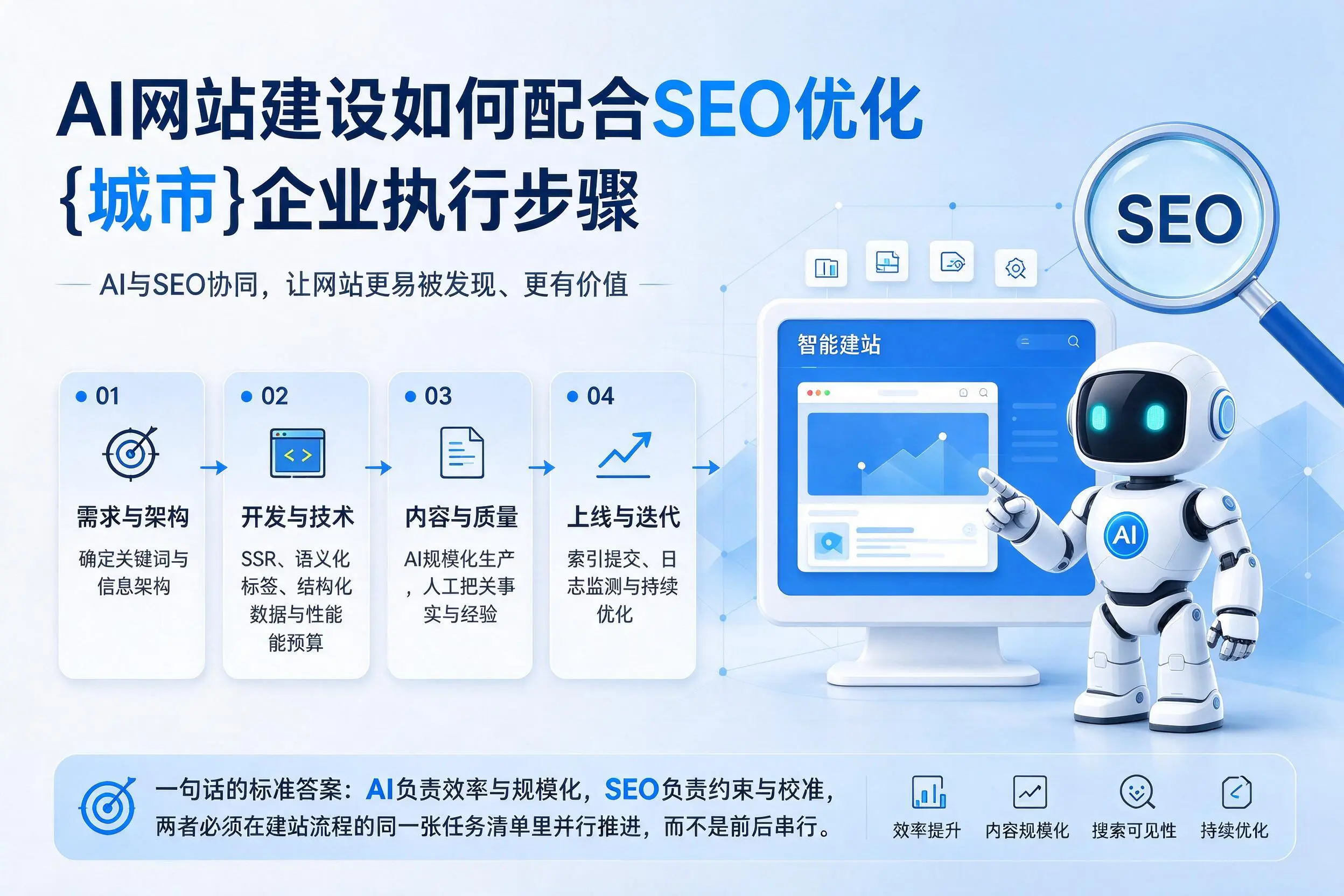AI网站建设如何配合SEO优化，延边企业执行步骤