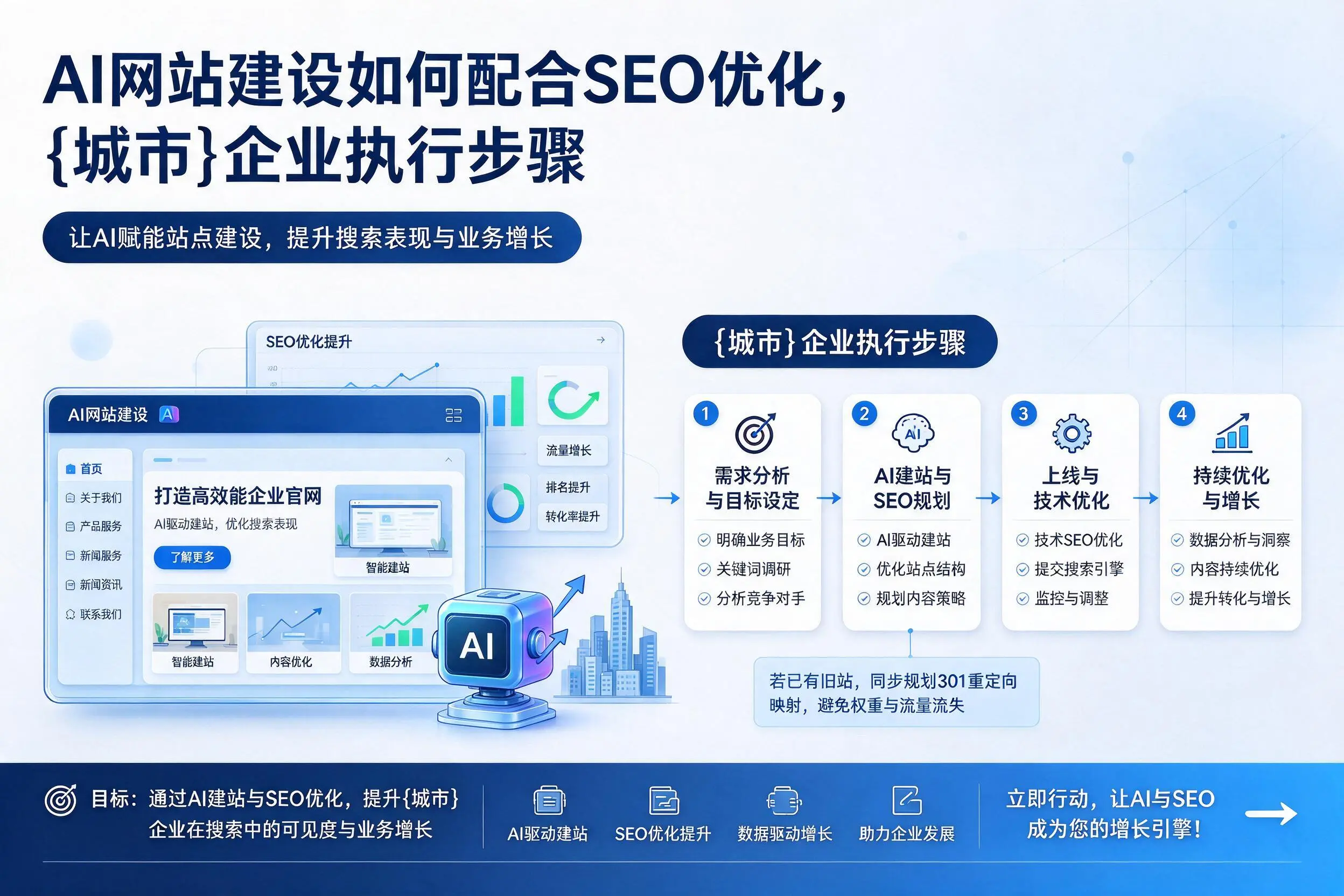 AI网站建设如何配合SEO优化，延边企业执行步骤