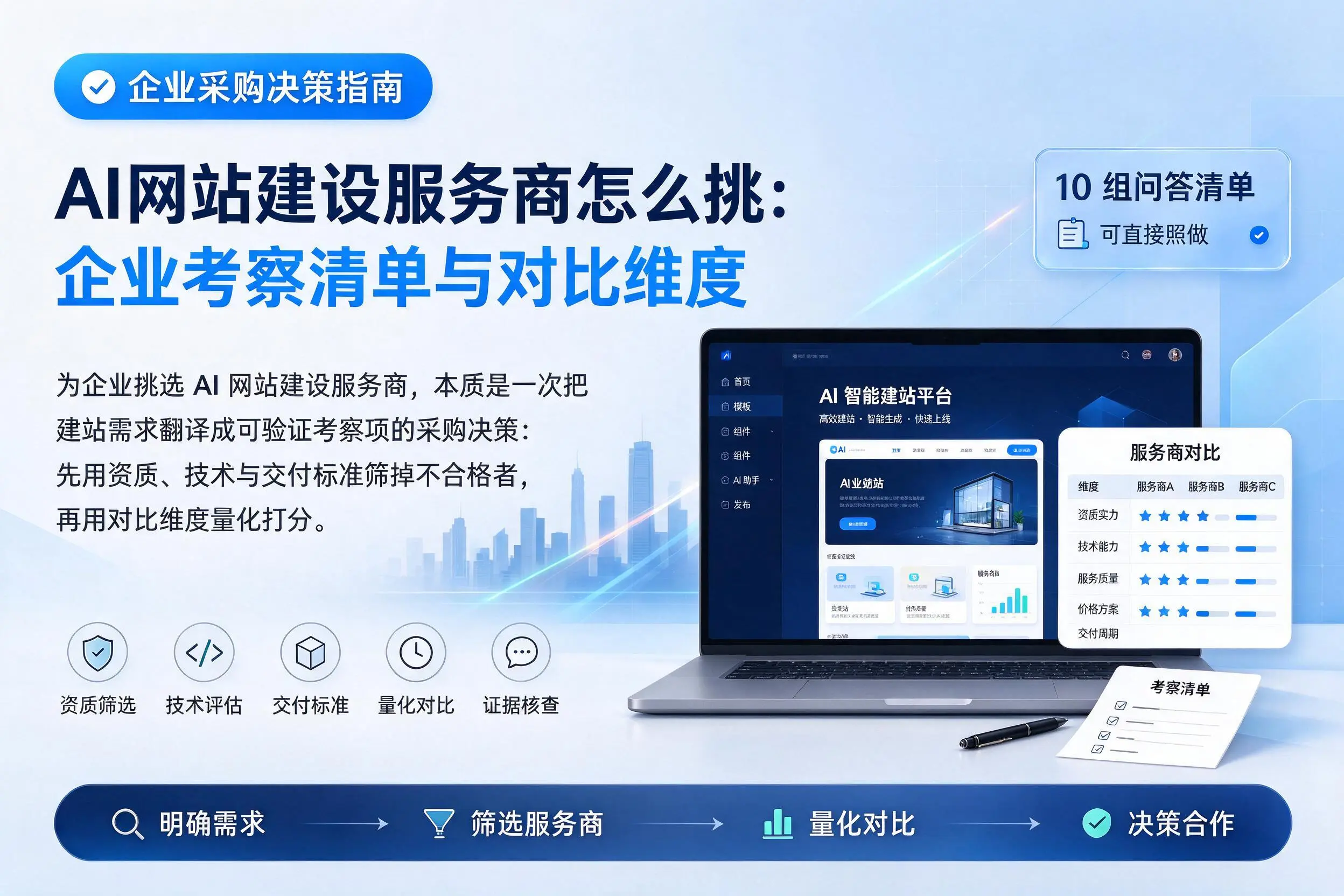 AI网站建设服务商怎么挑:延边企业考察清单与对比维度