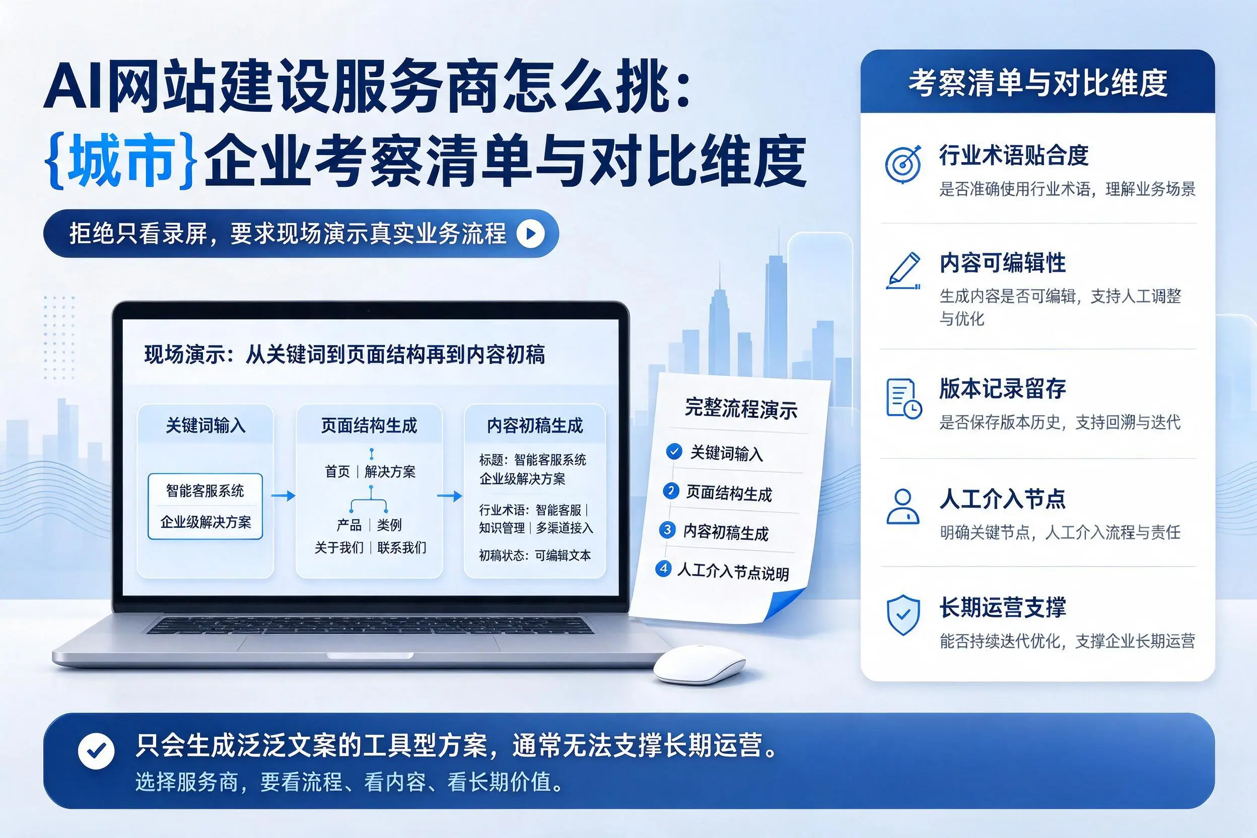 AI网站建设服务商怎么挑:延边企业考察清单与对比维度