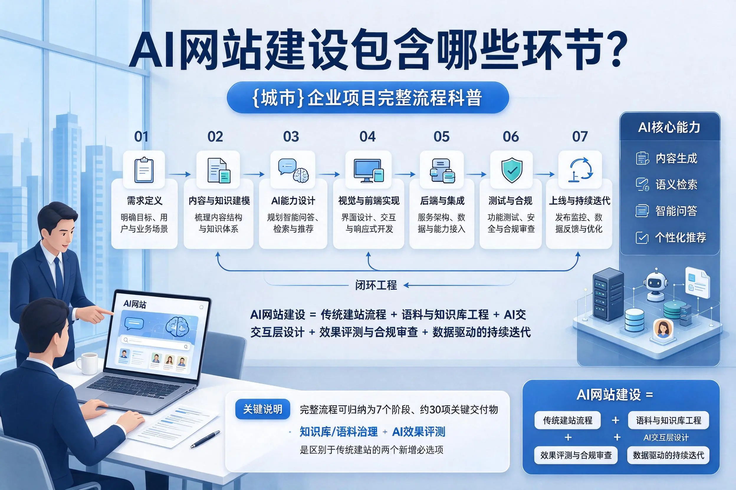 AI网站建设包含哪些环节?延边企业项目完整流程科普