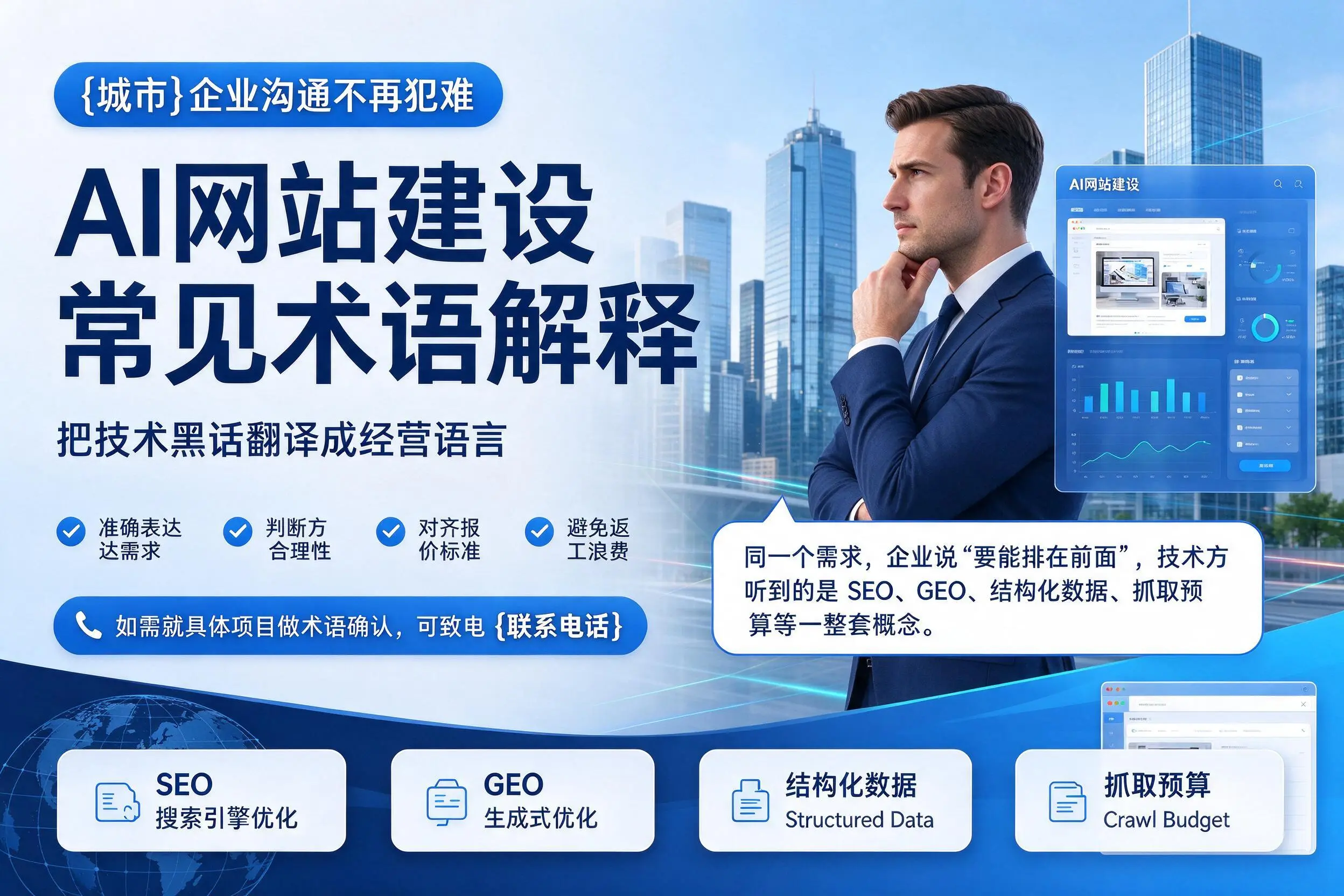 AI网站建设常见术语解释,延边企业沟通不再犯难