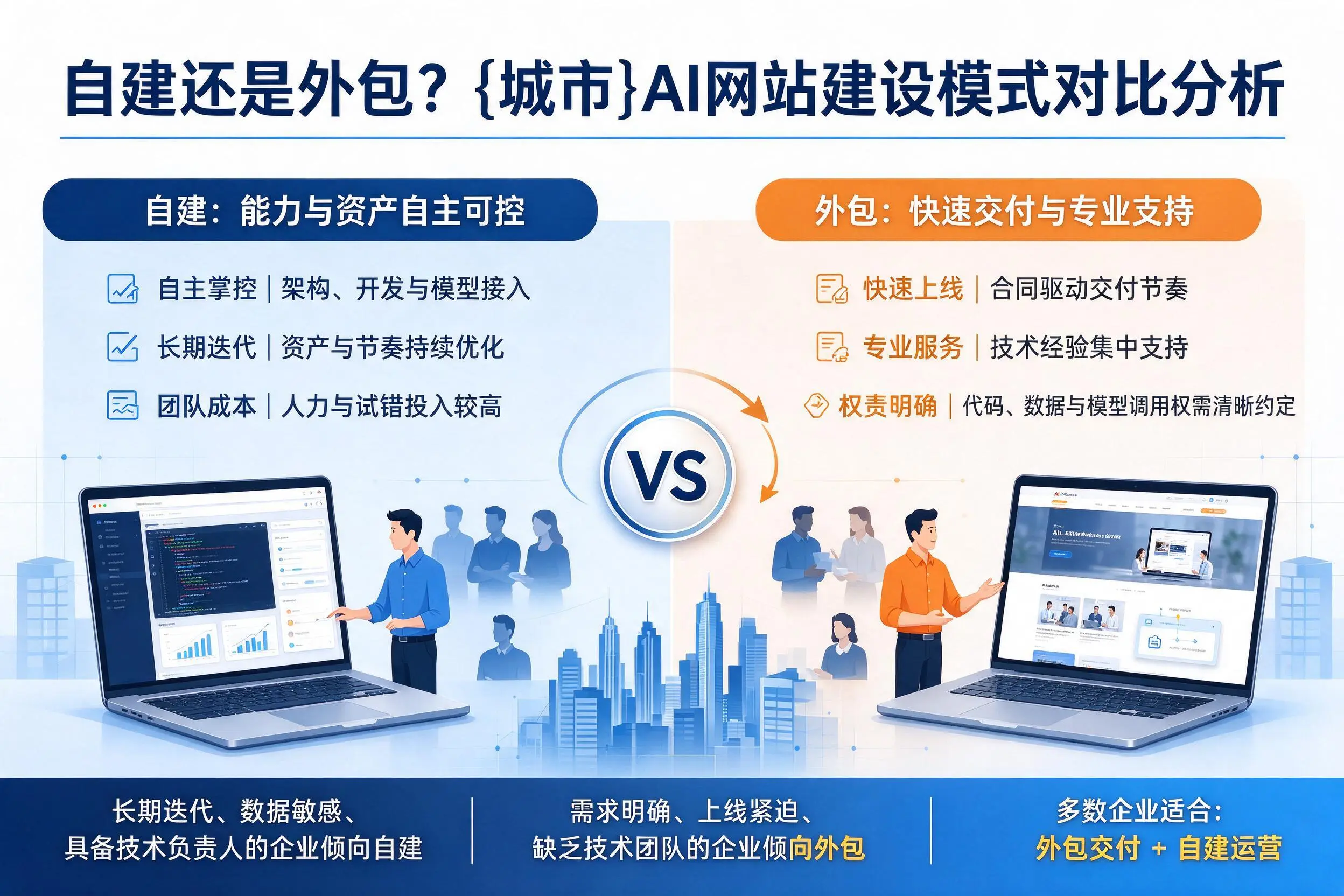 自建还是外包?延边AI网站建设模式对比分析