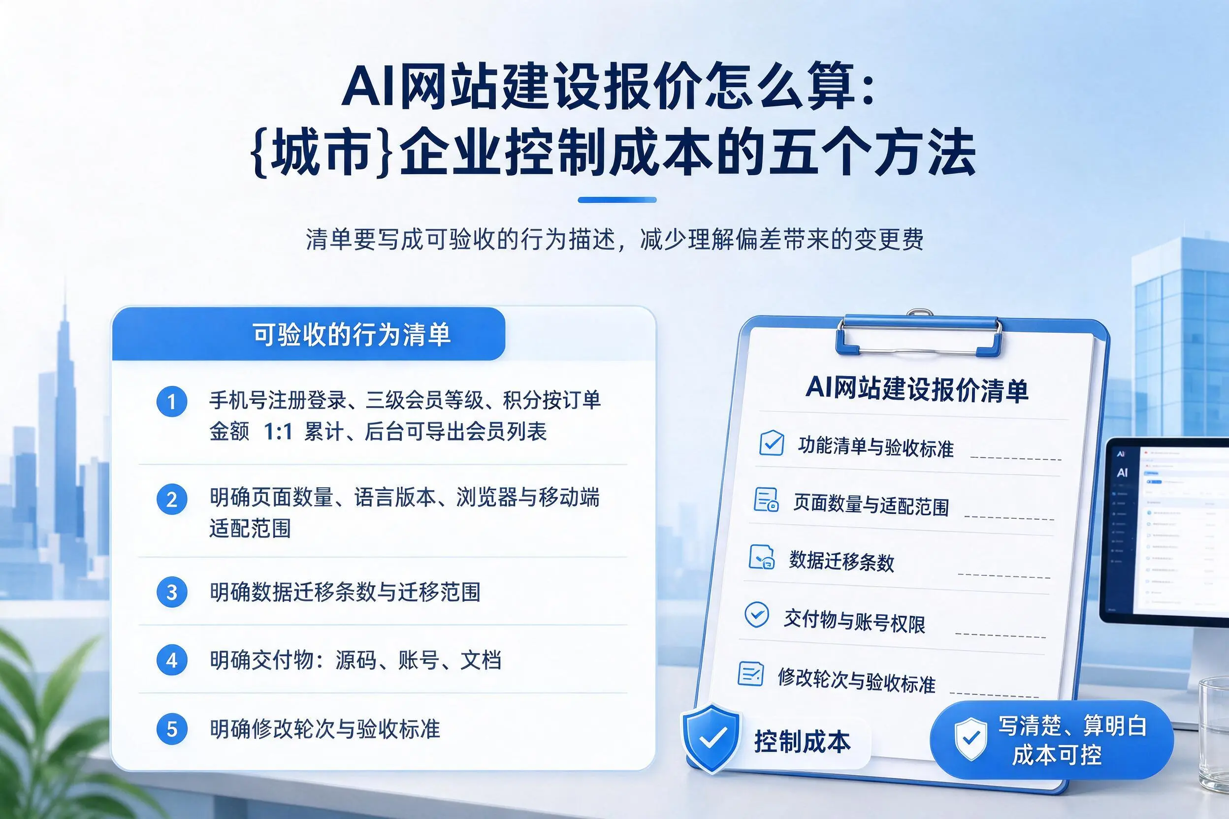 AI网站建设报价怎么算:延边企业控制成本的五个方法